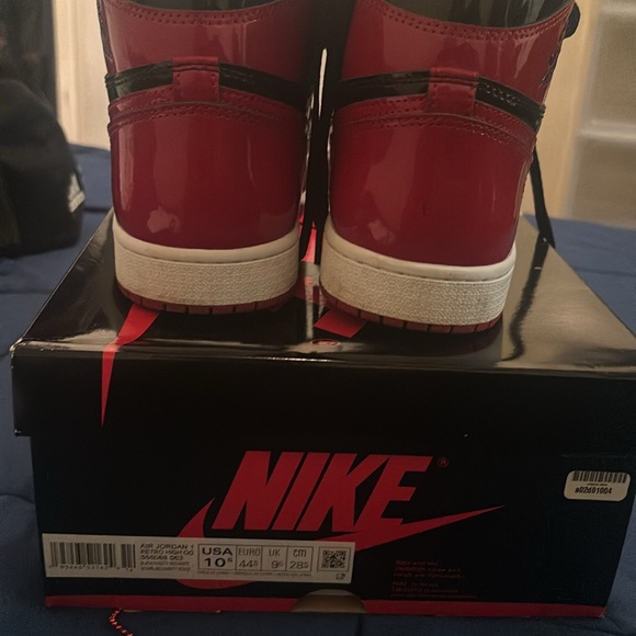 Air Jordan 1 Men’s Patent Bred Size 10.5 ((USED)) - Picture 2 of 3